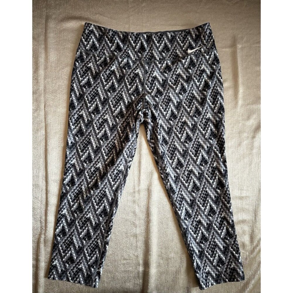 Women's Nike Power Legend Silver Prisms Training Crop Tights XL Running Gym